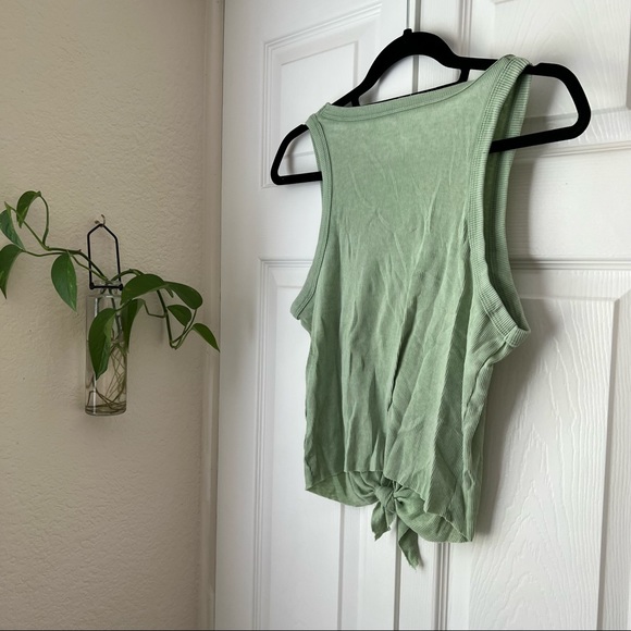 Aerie Ribbed Tie Front High Neck Tank Top - Picture 3 of 3